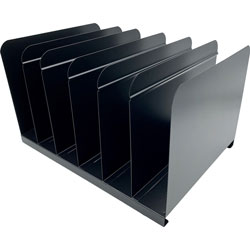 Huron 6-slot Vertical Book Rack - 6 Compartment(s) - 9 in, x 15 in x 11 in Depth - Durable - Steel - 1 Each