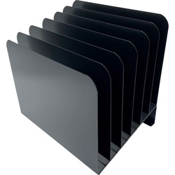 Huron Slanted Vertical Slots Desktop Organizer - 8 Compartment(s) - 10 in, x 9.8 in x 11 in Depth - Durable - Steel - 1 Each