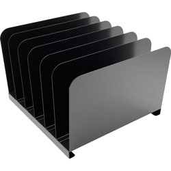 Huron Vertical Desk Organizer - 6 Compartment(s) - 8 in, x 11 in x 12 in Depth - Durable - Steel - 1 Each
