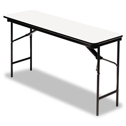 Iceberg Premium Wood Laminate Folding Table, Rectangular, 72w x 18d x 29h, Gray/Charcoal