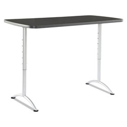 Iceberg ARC Sit-to-Stand Tables, Rectangular Top, 60w x 30d x 30-42h, Graphite/Silver