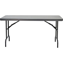 Iceberg IndestrucTable Commercial Folding Table, Rectangular, 60 in x 30 in x 29 in, Charcoal Top, Charcoal Base/Legs