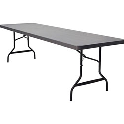 Iceberg IndestrucTable Commercial Folding Table, Rectangular, 96 in x 30 in x 29 in, Charcoal Top, Charcoal Base/Legs