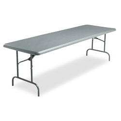 Iceberg IndestrucTables Too 1200 Series Folding Table, 96w x 30d x 29h, Charcoal (ICE65237)