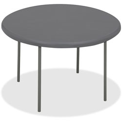 Iceberg IndestrucTables Too 1200 Series Resin Folding Table, 60 dia x 29h, Charcoal
