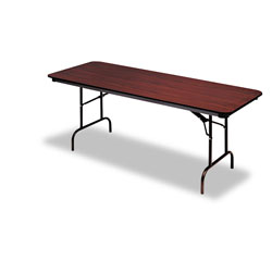 Iceberg Premium Wood Laminate Folding Table, Rectangular, 96w x 30d x 29h, Mahogany (ICE55234)