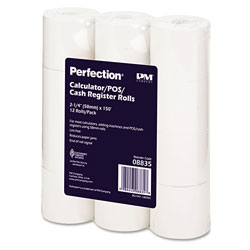 Iconex Impact Bond Paper Rolls, 2.25 in x 150 ft, White, 12/Pack