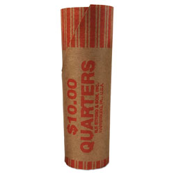 Iconex Preformed Tubular Coin Wrappers, Quarters, $10, 1000 Wrappers/Carton