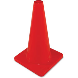 Impact Safety Cone, Unmarked, Plastic, 18 in Orange