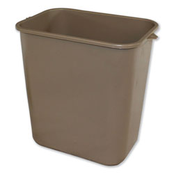 Impact Soft-Sided Wastebasket, Rectangular, Polyethylene, 28 qt, Beige