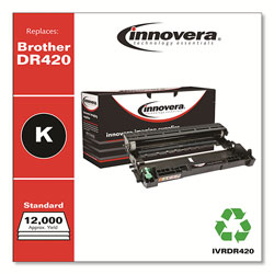 Innovera Remanufactured Black Drum Unit, Replacement for Brother DR420, 12,000 Page-Yield