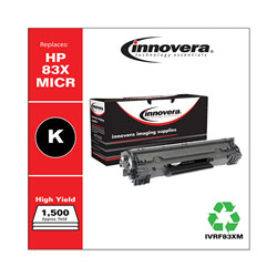 Innovera Remanufactured Black High-Yield MICR Toner Cartridge, Replacement for HP 83XM (CF283XM), 2,200 Page-Yield