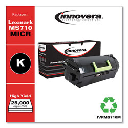 Innovera Remanufactured Black High-Yield MICR Toner Cartridge, Replacement for Lexmark MS710M (52D0HA0), 25,000 Page-Yield