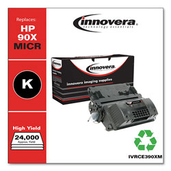 Innovera Remanufactured Black High-Yield MICR Toner, Replacement for HP 90XM (CE390XM), 24,000 Page-Yield