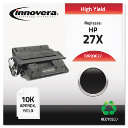 Innovera Remanufactured Black High-Yield Toner Cartridge, Replacement for HP 27X (C4127X), 10,000 Page-Yield
