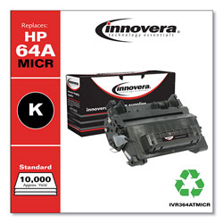 Innovera Remanufactured Black MICR Toner Cartridge, Replacement for HP 64AM (CC364AM), 10,000 Page-Yield
