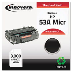 Innovera Remanufactured Black MICR Toner Cartridge, Replacement for HP 53AM (Q7553AM), 3,000 Page-Yield