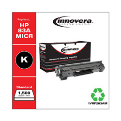 Innovera Remanufactured Black MICR Toner Cartridge, Replacement for HP 83AM (CF283AM), 1,500 Page-Yield