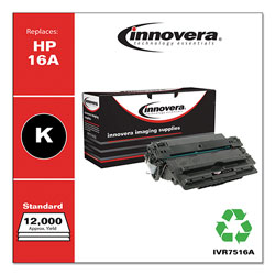 Innovera Remanufactured Black Toner Cartridge, Replacement for HP 16A (Q7516A), 12,000 Page-Yield