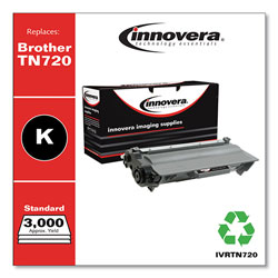 Innovera Remanufactured Black Toner Cartridge, Replacement for Brother TN720, 3,000 Page-Yield