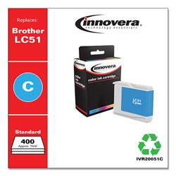 Innovera Remanufactured Cyan Ink, Replacement For Brother LC51C, 400 Page Yield