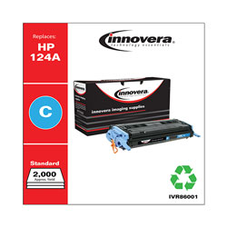 Innovera Remanufactured Cyan Toner Cartridge, Replacement for HP 124A (Q6001A), 2,000 Page-Yield