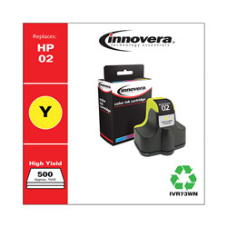 Innovera Remanufactured Yellow Ink, Replacement For HP 02 (C8773WN), 500 Page Yield