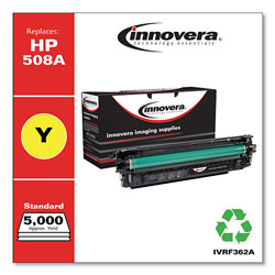 Innovera Remanufactured Yellow Toner Cartridge, Replacement for HP 508A (CF362A), 5,000 Page-Yield