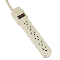 Innovera Six-Outlet Power Strip, 4-Foot Cord, 1-15/16 x 10-3/16 x 1-3/16, Ivory (IVR73304)