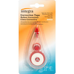 Integra Correction Tape, Non-refillable, 5mm x 6m, 12/BX, White