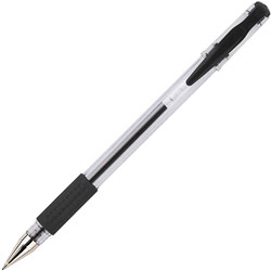 Integra Gel Stick Pen, Rubber Grip, 12/BX, Clear Barrel/BK Ink