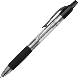 Integra Retractable 0.7mm Gel Pen, Medium Pen Point, 0.7 mm Pen Point Size, Retractable, Black Gel-based Ink, Black Barrel, 12/Dozen