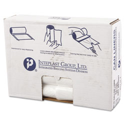 InteplastPitt High-Density Commercial Can Liners Value Pack, 30 gal, 11 microns, 30 in x 36 in, Clear, 500/Carton