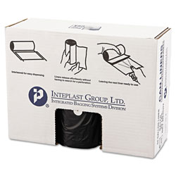InteplastPitt High-Density Commercial Can Liners Value Pack, 60 gal, 19 microns, 38 in x 58 in, Black, 150/Carton