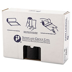 InteplastPitt High-Density Interleaved Commercial Can Liners, 45 gal, 16 microns, 40 in x 48 in, Black, 250/Carton