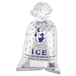 InteplastPitt Ice Bags, 1.5 mil, 11 in x 20 in, Clear, 1,000/Carton