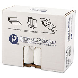 InteplastPitt Low-Density Commercial Can Liners, 30 gal, 0.7 mil, 30 in x 36 in, White, 200/Carton