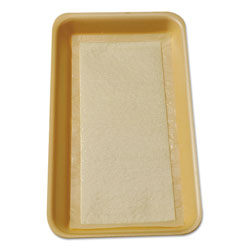 International Tray Pads Meat Tray Pads, 6w x 4 1/2d, White/Yellow, 1000/Carton