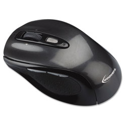 Innovera Wireless Optical Mouse with Micro USB, 2.4 GHz Frequency/32 ft Wireless Range, Left/Right Hand Use, Gray/Black
