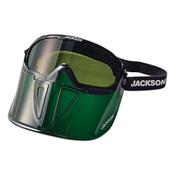 Jackson Safety® GPL500 Series Premium Goggle with Detachable Face Shield, Green Frame, AF, Shade 3 IR