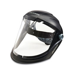 Jackson Safety® MAXVIEW™ Series Premium Face Shields with Headgear, Uncoated/Clear, 9 in H x 13-1/4 in L