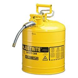 Justrite Type II AccuFlow™ Safety Can, Diesel, 5 gal, Yellow, 5/8 in Hose