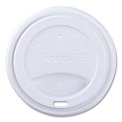 Karat® Hot Cup Lids, Fits 10 oz to 24 oz Paper Hot Cups, Sipper Lid, White, 1,000/Carton