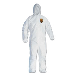 KleenGuard™ A40 Elastic-Cuff and Ankle Hooded Coveralls, 4X-Large, White, 25/Carton