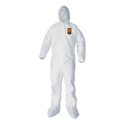 KleenGuard* A40 Elastic-Cuff, Ankle, Hood & Boot Coveralls, White, 3X-Large, 25/Carton