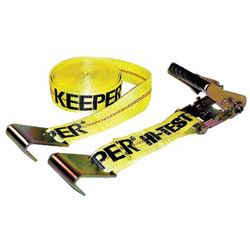 Keeper Ratchet Tie-Down Strap, 2in x 27ft, 10000lb Cap, Flat Hook Ends