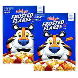 Kellogg's Frosted Flakes Breakfast Cereal, 2 Bags/61.9 oz Box, 2 Boxes/Carton