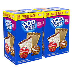 Kellogg's Pop Tarts, Brown Sugar Cinnamon/Strawberry, 2/Pouch, 24 Pouches Box, 2 Boxes/Carton