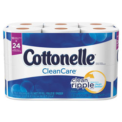 Cottonelle® Clean Care Bathroom Tissue, Septic Safe, 1-Ply, White, 170 Sheets/Roll, 48 Rolls/Carton