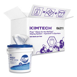 Kimtech™ Power Clean Wipers for Disinfectants, Sanitizers,Solvents WetTask Customizable Wet Wipe System, 140/Roll, 6 Rolls/1 Bucket/CT
